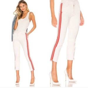 MOTHER Denim Mid Rise Dazzler Crop Jeans inWhipping The Cream Pink Racer Sz27